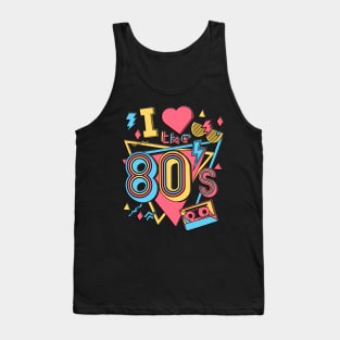 retro art i love the 80s throwback rad music Tank Top